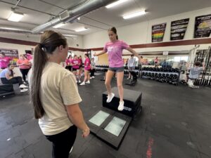 Oskaloosa High School students complete performance testing on VALD ForceDecks as part of a new partnership between William Penn University, Oskaloosa Community Schools, and Mahaska Health. The force plates measure balance, power, and movement patterns, providing students with real-time data to support training, injury prevention, and academic learning.