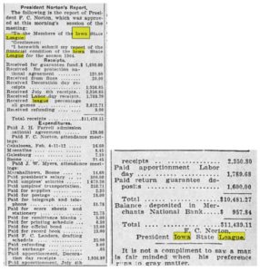 President Norton’s Financial Report