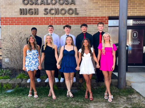 Back row: (Left to right) Javion Reeves, Tate Peterson, Mason Muir, Trey Parks, Blake Herny Front row: (Left to right) Taylor Roorda, Ana Boosalis, Emily Rice, Karley Armstrong, Tierney Carter