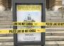 Police tape covers the sign at the visitor's entrance to the State Capitol, which was closed to the public on March 17, 2020, due to the COVID-19 pandemic. Six years later, lawmakers working to limit the governor's ability to order a variety of emergency measures during a public health crisis or other disaster. (Photo by Kathie Obradovich/Iowa Capital Dispatch)