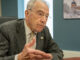 Sen. Chuck Grassley discusses a variety of issues with reporters after his visit at Mahaska Health recently.