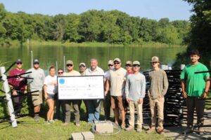 A collaborative effort involving the Southeast Iowa Anglers Club, Scanlon Bait & Tackle, G & S Construction, and the Iowa Department of Natural Resources, a total of 80 high-quality fish habitat structures were installed—20 at Russell Wildlife Area and 60 at White Oak Conservation Area. 