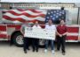 Pictured from left are Dustin Hook, Oskaloosa Fire Chief Scott Vaughan, Clow Valve Co. Vice President and General Manager Mark Willett, and Clow Valve Co. Machine Tech Specialist Austin Glandon. Clow Valve’s donation of $25,000 will help the Oskaloosa Fire Department replace aging fire hoses, improving firefighter safety and helping ensure crews have reliable equipment ready for the next emergency.