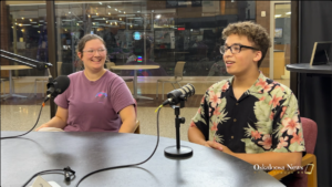 Senior drum major Lilia Morris and junior drum major Carter Winchell gave an interview to Oskaloosa News.