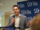 Iowa Republican gubernatorial candidate Zach Lahn gave a speech and answered questions at a candidate forum Aug. 24, 2026 hosted by the Iowa Association of Business and Industry in West Des Moines. (Photo by Robin Opsahl/Iowa Capital Dispatch)