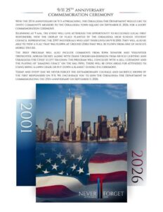 25th Anniversary Ceremony flyer (image provided)