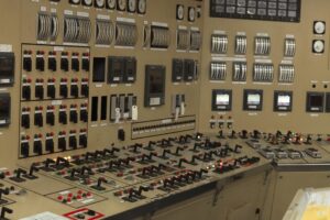 The control room at at Duane Arnold Energy Center, pictured Sept. 8, 2026, is one of several areas that will be upgraded as the nuclear plant recommissions. (Photo by Cami Koons/Iowa Capital Dispatch)