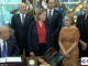 President Donald Trump was joined by officials including U.S. Secretary of Commerce Howard Lutnick, Iowa Attorney General Brenna Bird, U.S. Rep. Mariannette Miller-Meeks and U.S. Rep. Ashley Hinson at a news conference Sep. 28, 2026 in the Oval Office announcing plans for Mesabi Metallics to build a $15 billion steel mill in Iowa. (Photo screenshot via CSPAN)