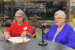 Sheila Guiter (left) and Cathy Griffis stopped by the studio to talk about Christmas fundraising.